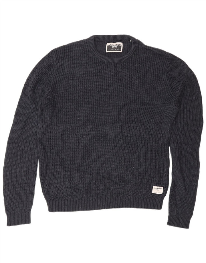 Jack & Jones Pull Col Rond Homme Bleu Marine Moyen Acrylique