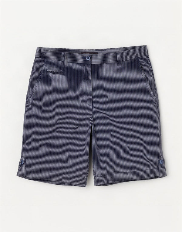 Marks & Spencer Short chino pour femme UK 12 Medium W30 Bleu marine à fines rayures