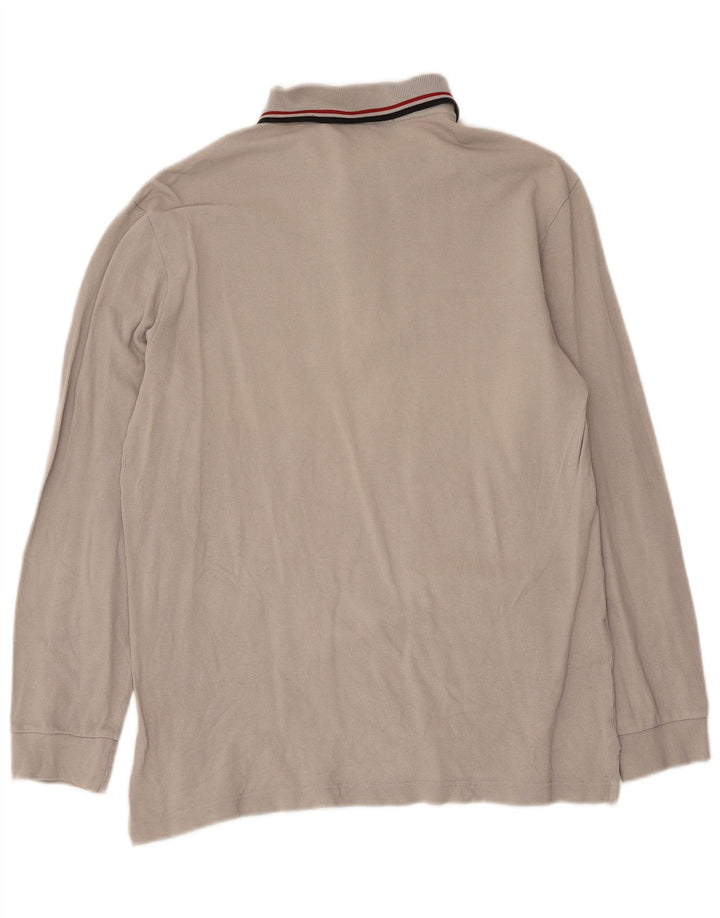 Fred Perry Polo à manches longues pour homme en coton gris moyen classique