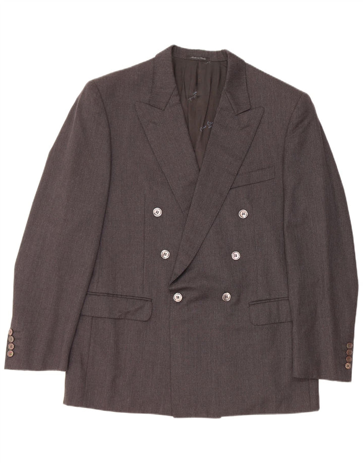 PIERRE CARDIN Veste Blazer Double Boutonnage Homme EU 50 Grande Laine Grise