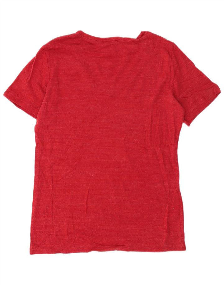 Eddie Bauer T-Shirt Femme Top UK 14 Grand Coton Rouge