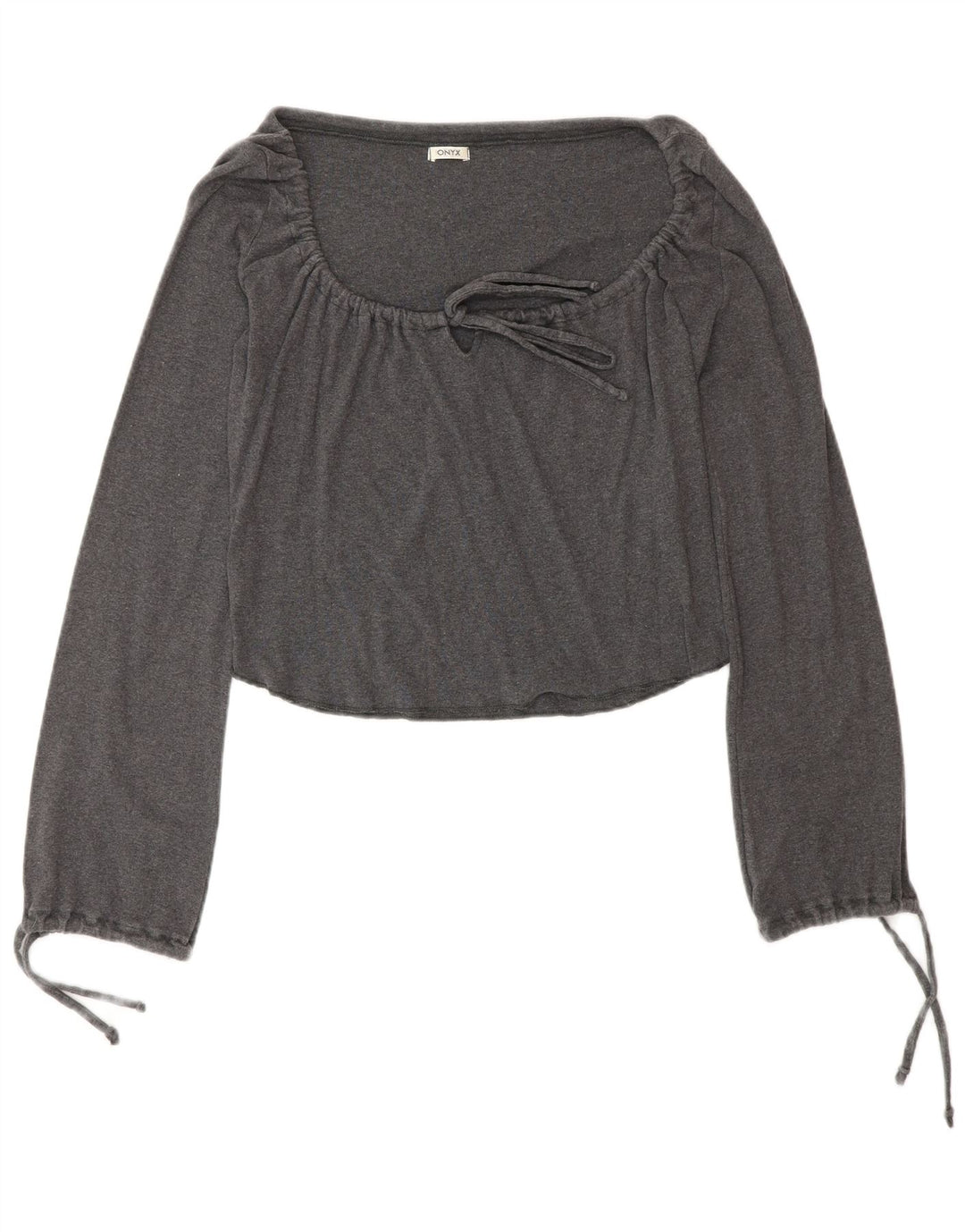 Onyx Haut court à manches longues pour femme - Gris moyen - Coton