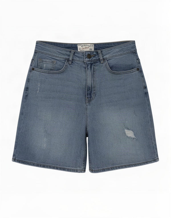 Fat Face Short en jean Darley taille haute pour femme UK 10 Small W28 Bleu