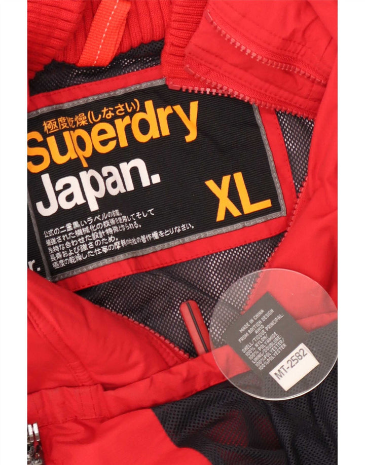 Superdry Veste de Pluie Femme UK 18 XL Nylon Rouge