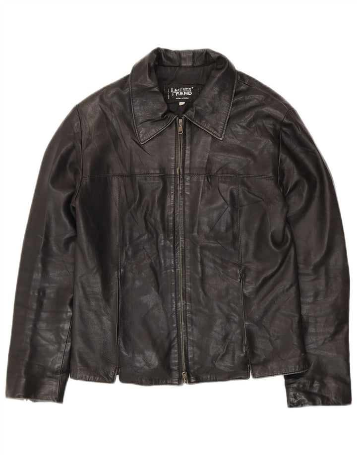 Veste en cuir femme VINTAGE IT 42 cuir noir moyen