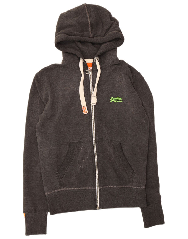 Superdry Pull à capuche zippé pour homme en coton gris petit