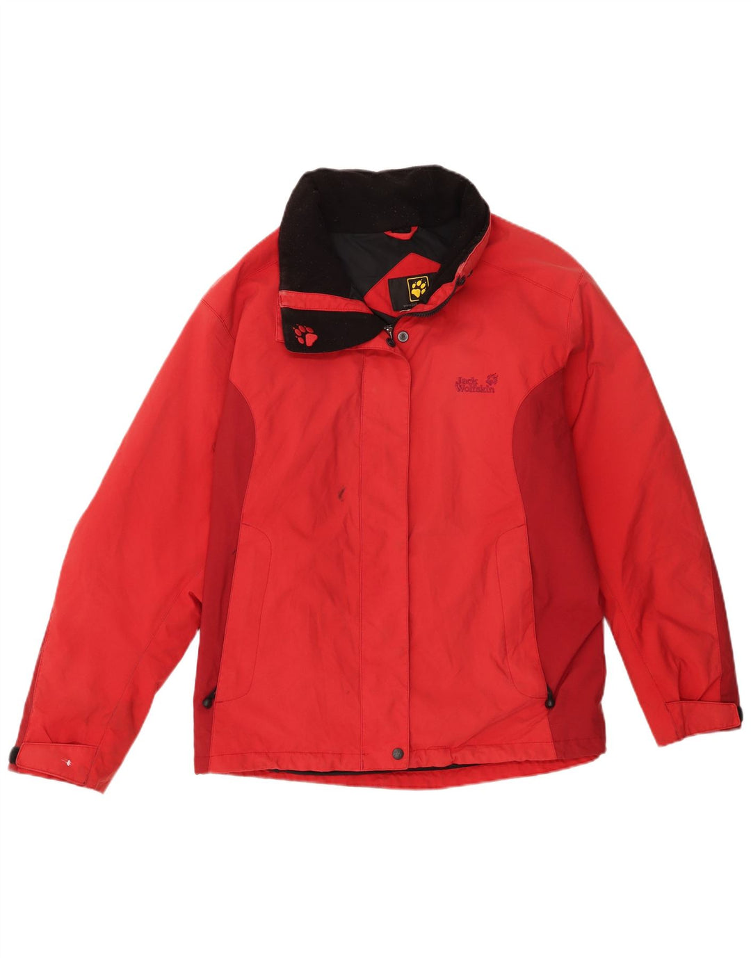 Jack Wolfskin Veste de Pluie Femme UK 14 Large Rouge Polyamide