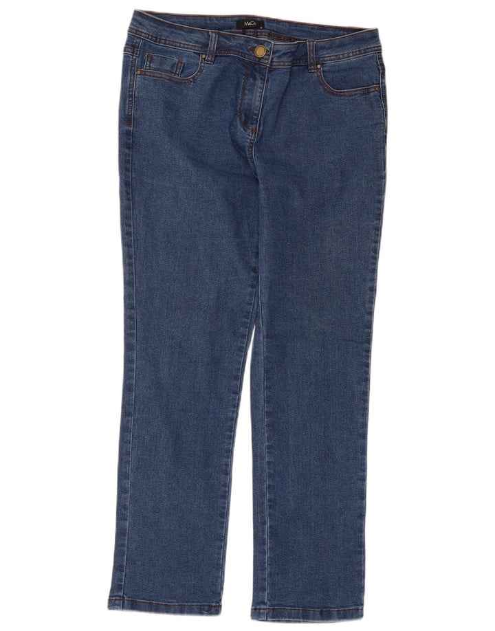 M&Co Jean Slim Femme UK 12 Moyen W34 L28 Bleu Coton