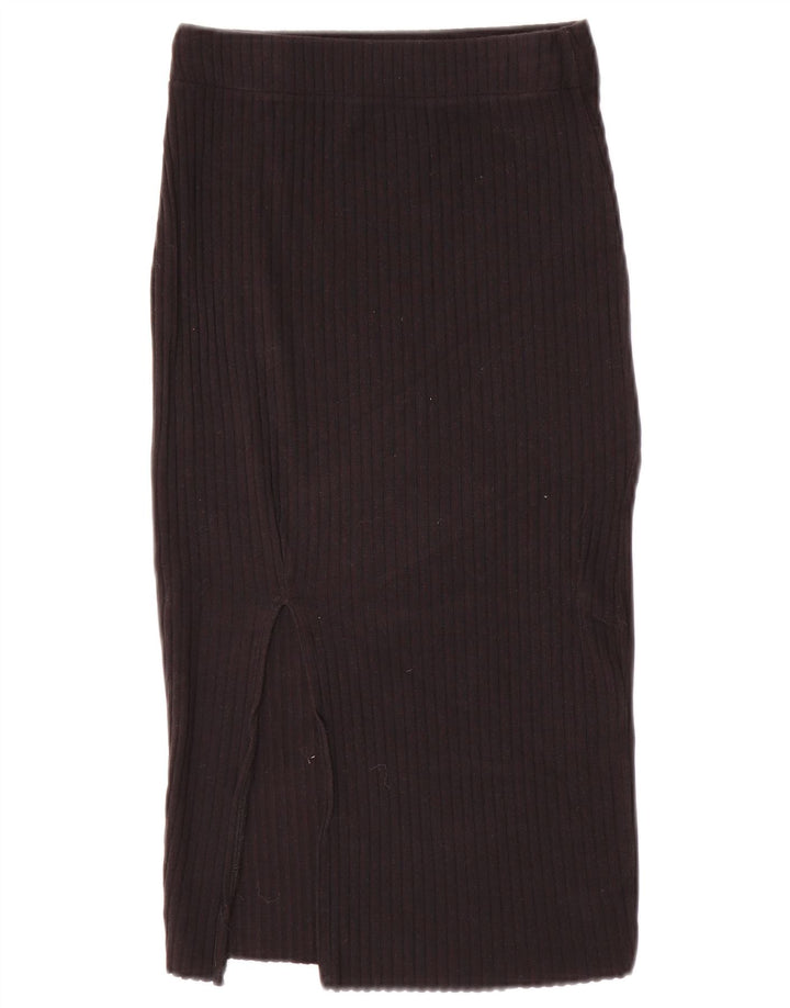 Zara Femme Jupe Midi En Tricot Petit W26 Noir
