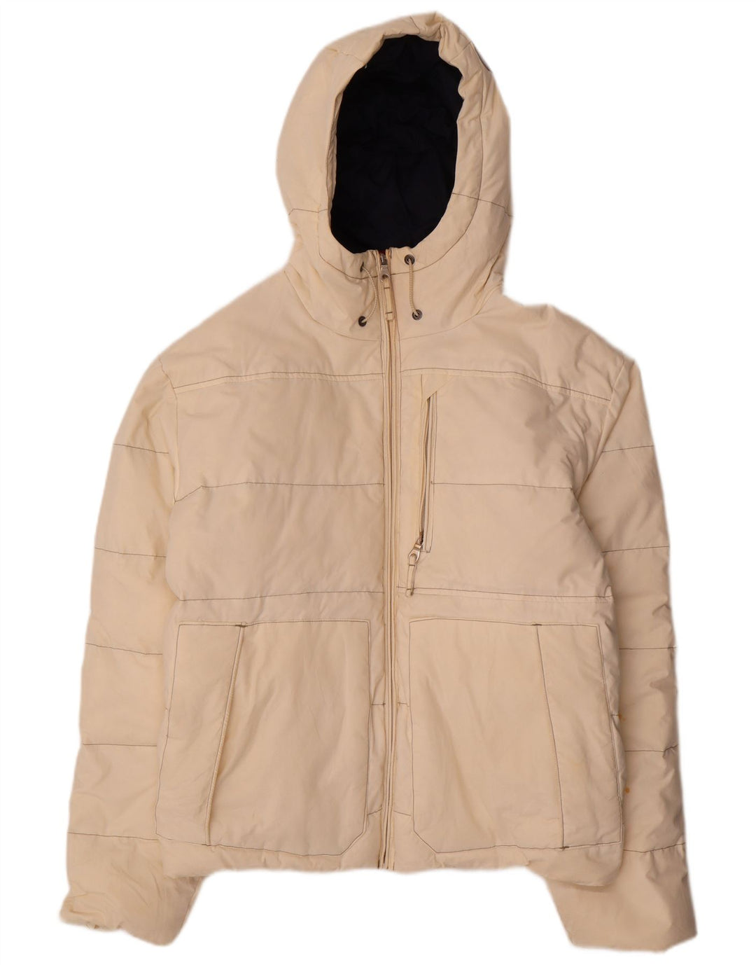 Murphy & Nye Veste matelassée surdimensionnée à capuche pour femme UK 16 Large Beige Coton