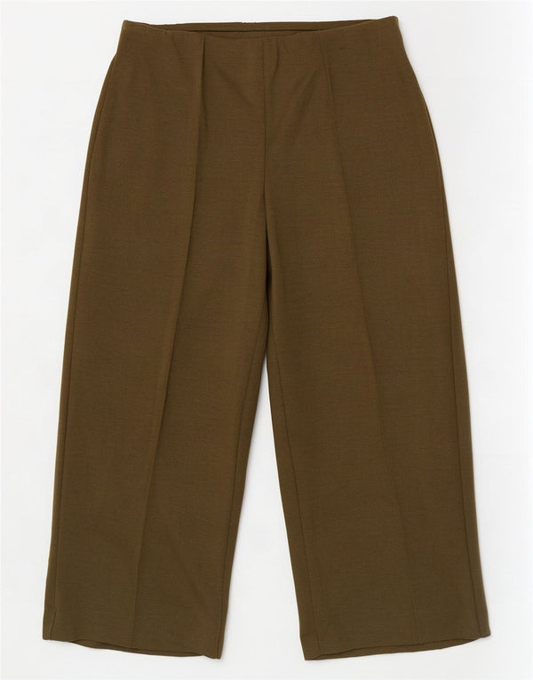 Marks & Spencer Pantalon court large pour femme UK 14 Large W34 L25 Kaki