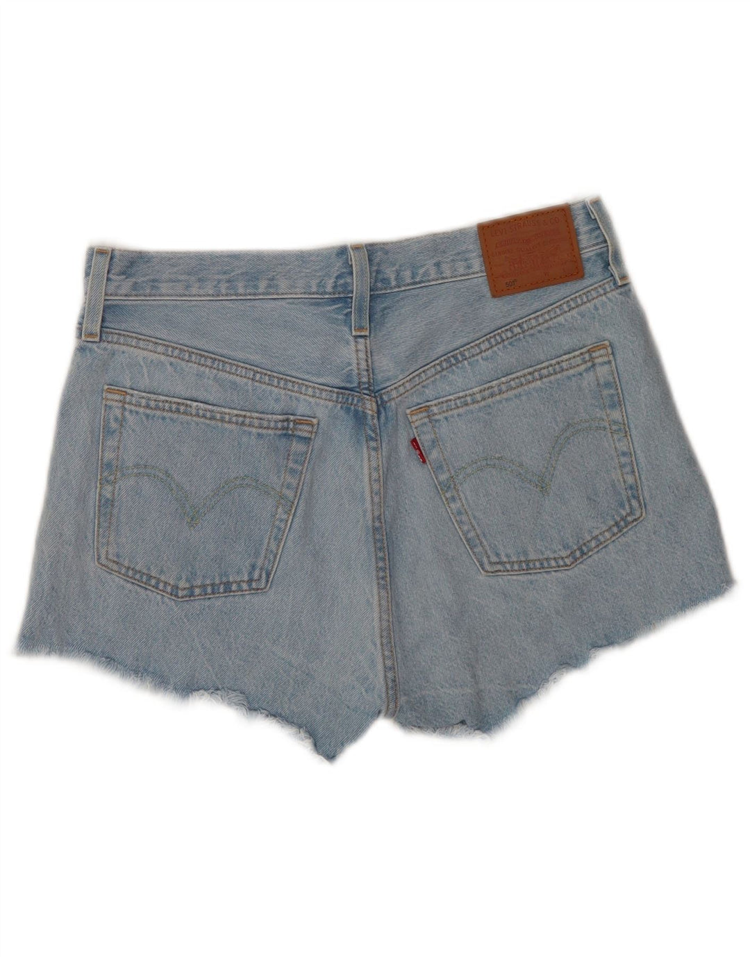 Levi's Short en Jean 501 Femme W28 Bleu Moyen Coton