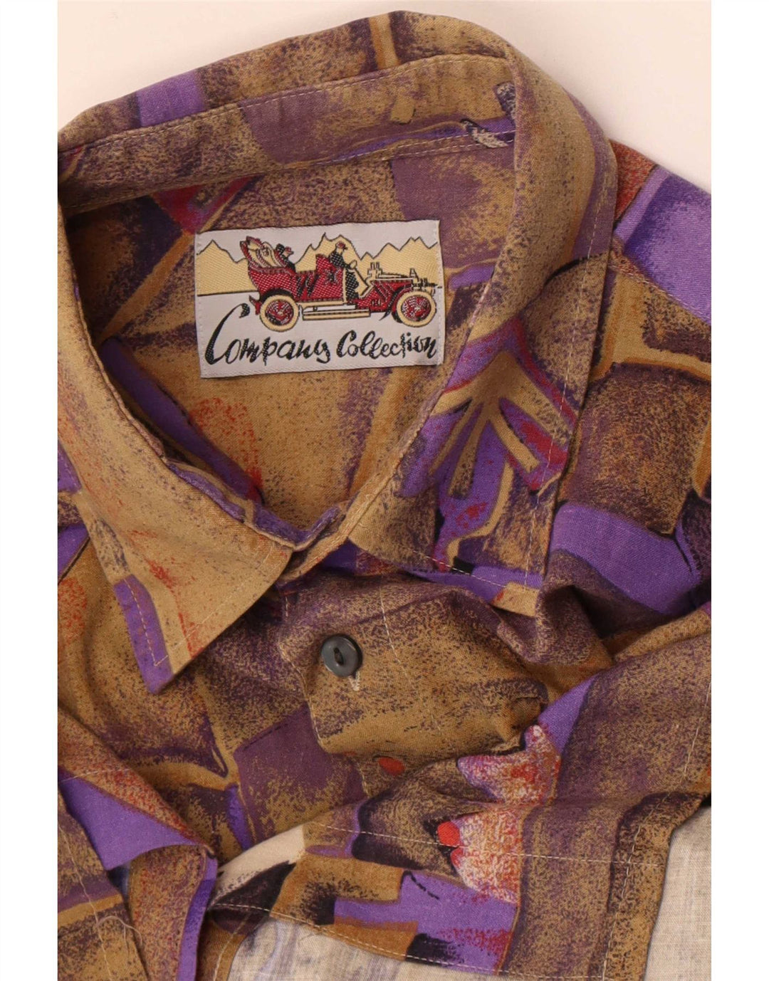 Chemise Homme Vintage Grand Marron Géométrique