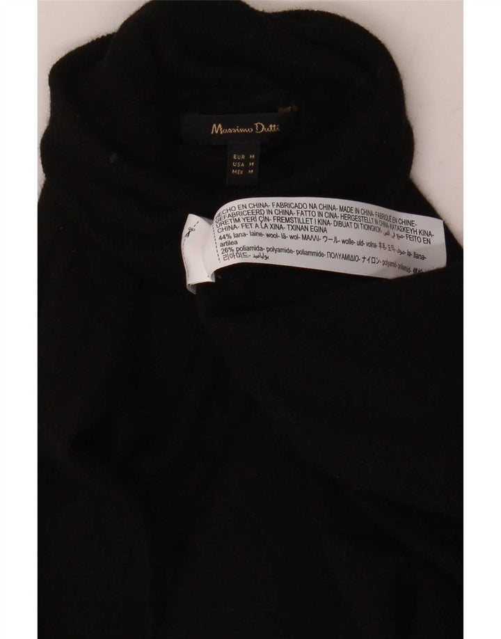 Massimo Dutti Pull col roulé pour femme UK 14 Laine noire moyenne