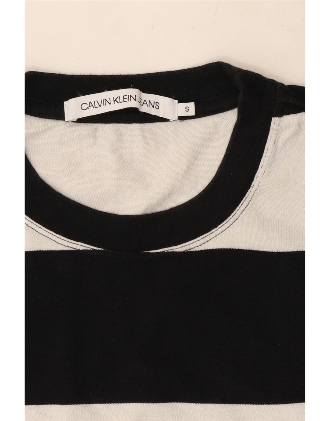 CALVIN KLEIN JEANS T-Shirt Homme Haut Petit Noir Rayé