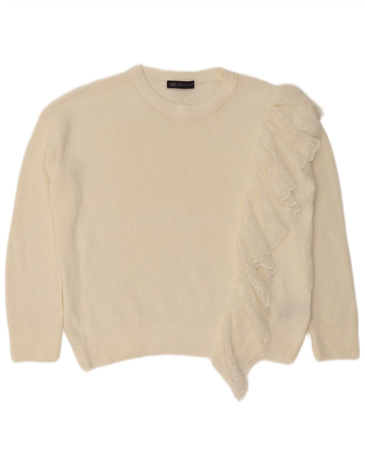 Marks & Spencer Pull col bateau pour femme UK 12 Blanc moyen
