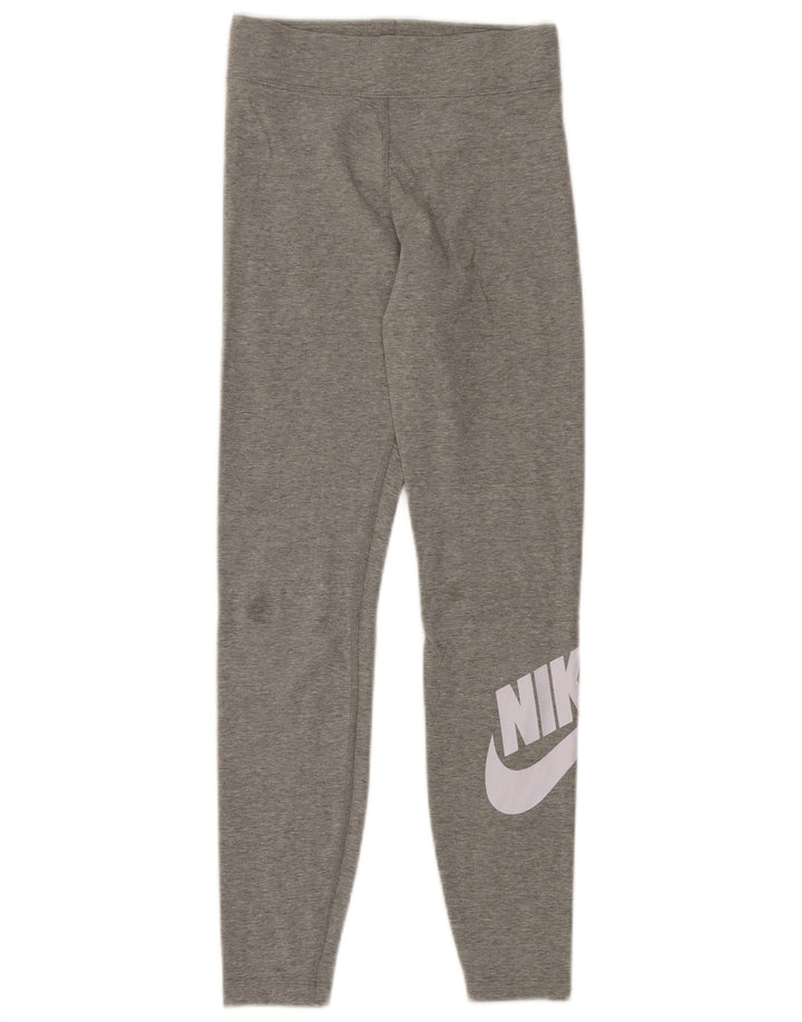NIKE Leggings graphiques pour femmes UK 10 petit coton gris