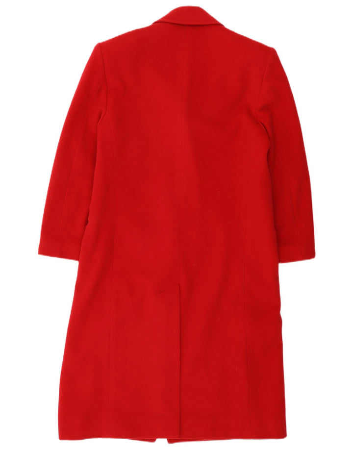 Marzotto Manteau Double Boutonnage Femme UK 12 Laine Rouge Moyen