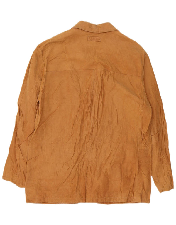 Marlboro Classics Veste blazer en daim à 3 boutons pour homme UK 42 XL Cuir beige