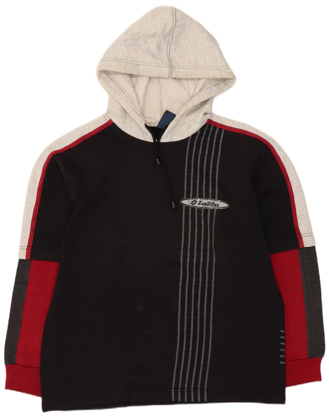 Lotto Pull à capuche pour homme UK 38/40 Noir moyen Polyester colour block