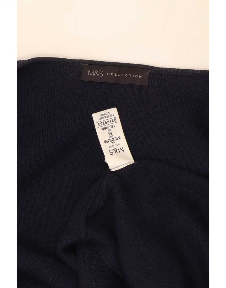 Marks & Spencer Pull cardigan ouvert pour femme UK 12 Acrylique bleu marine moyen