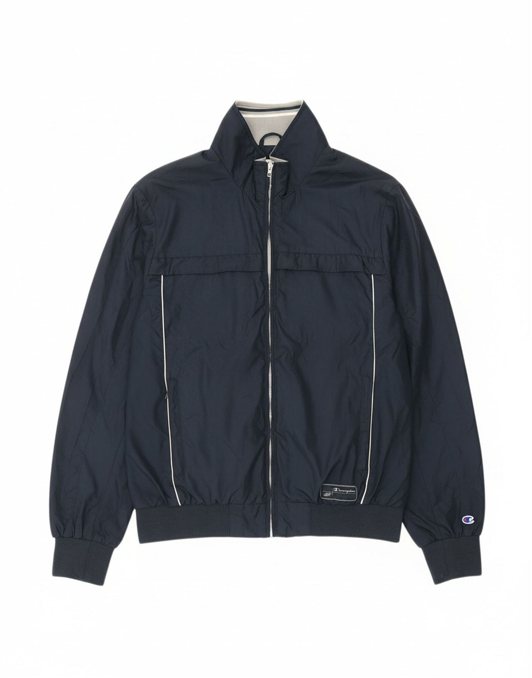 CHAMPION Mens Bomber Jacket UK 42 XL Navy Blue Polyester