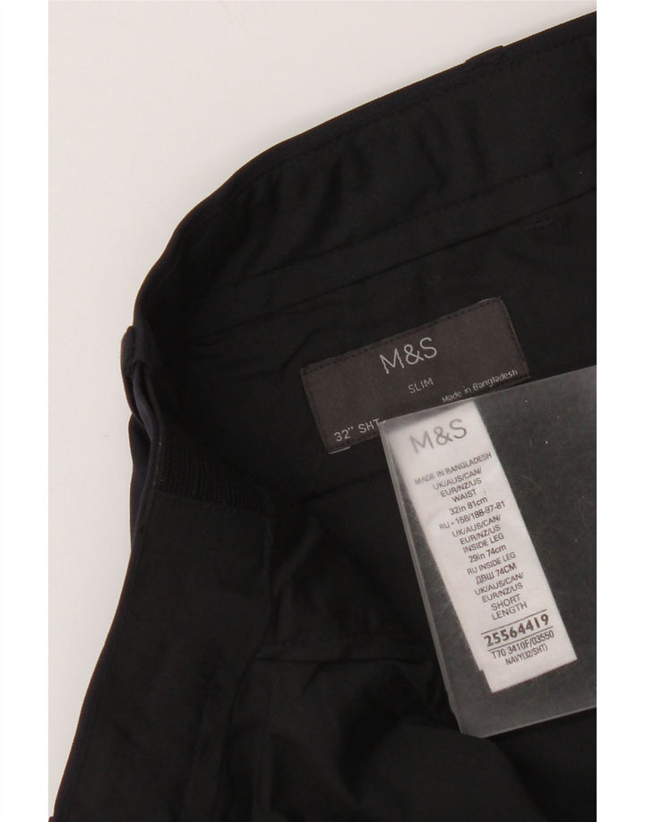 Marks & Spencer Pantalon Chino Slim Homme W32 L29 Bleu Marine Polyester