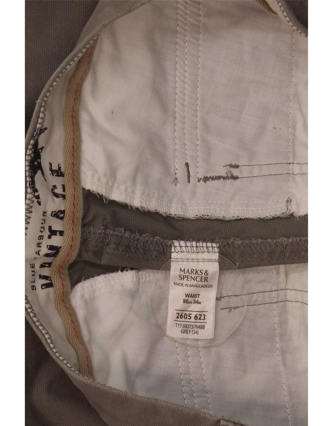 Marks & Spencer Bermuda vintage pour homme W32 en coton gris moyen