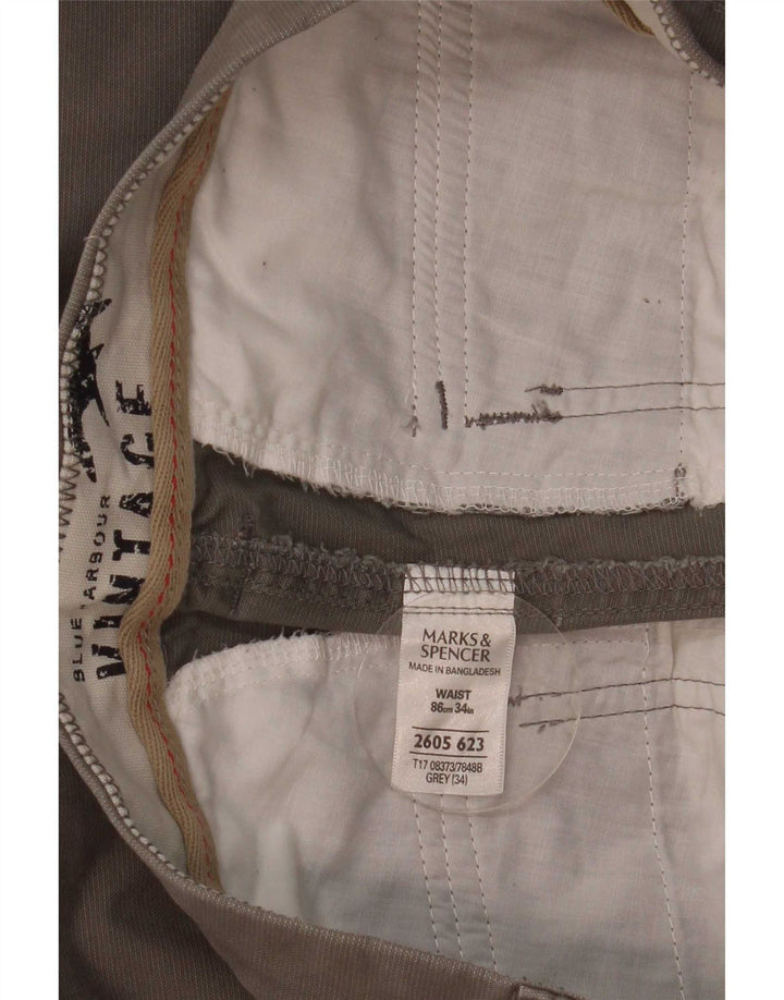 Marks & Spencer Bermuda vintage pour homme W32 en coton gris moyen