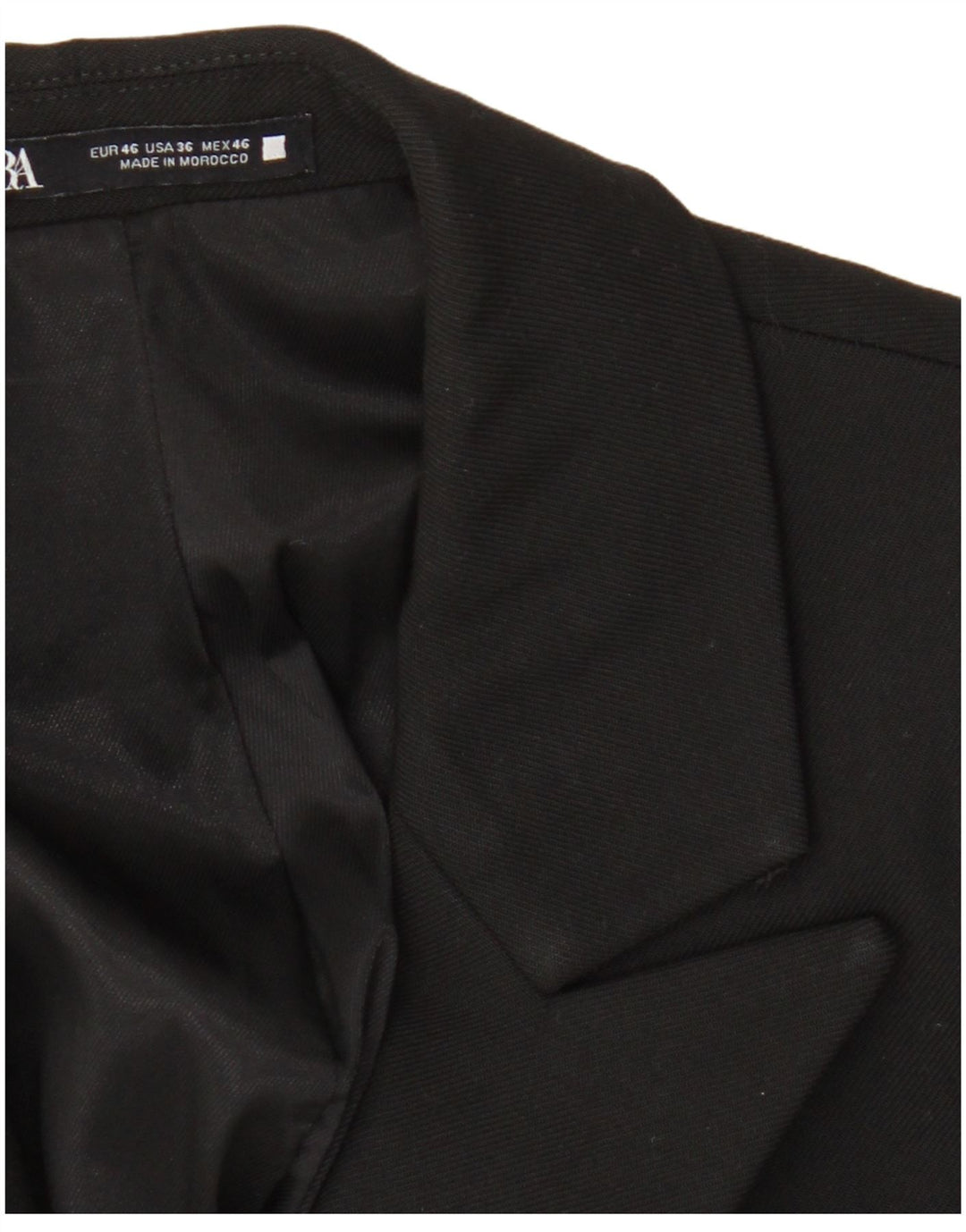 Zara Veste Blazer 1 Bouton Homme EU 46 Petit Noir