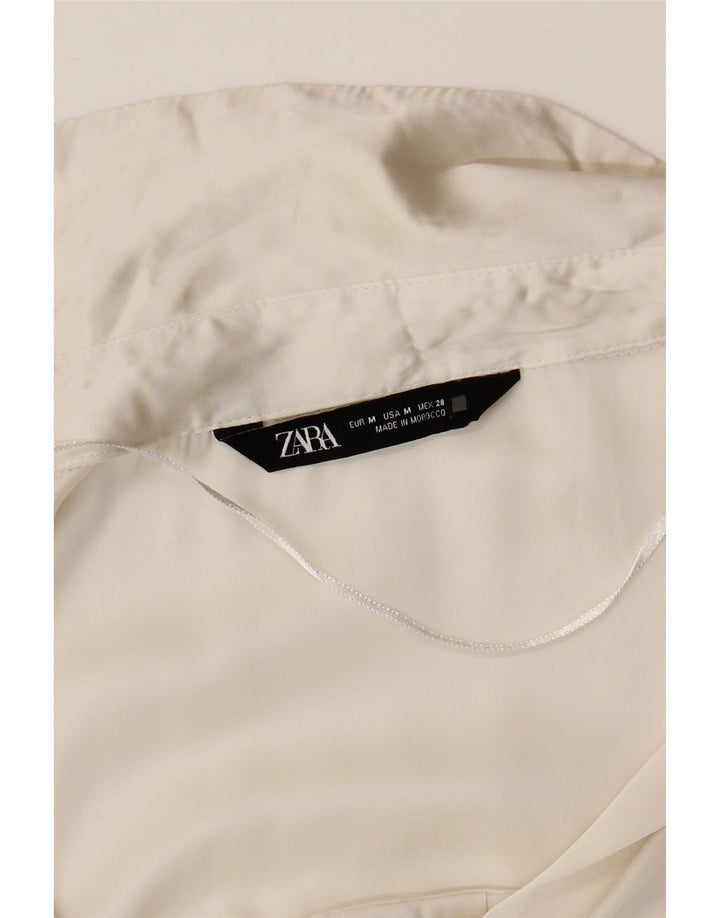 Zara Chemisier surdimensionné pour femme UK 14 Blanc moyen