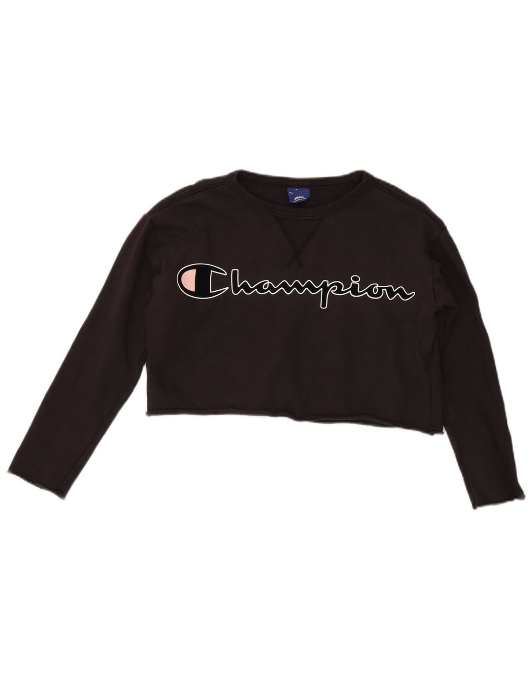 Champion Sweat-shirt oversize Crop Graphic pour femme UK 10 Petit Noir