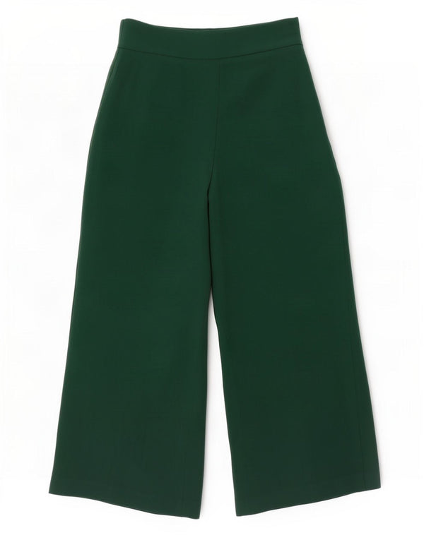 Zara Pantalon court à jambe large pour femme Medium W28 L25 Vert