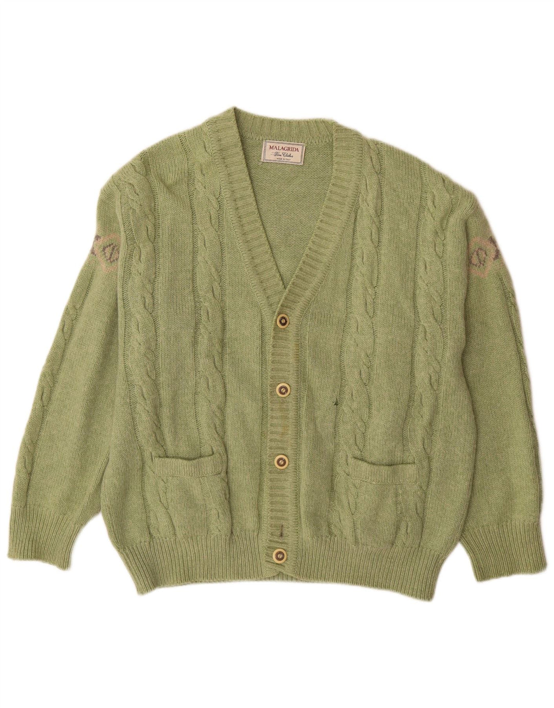 Malagrida Pull Cardigan Homme Vert Moyen