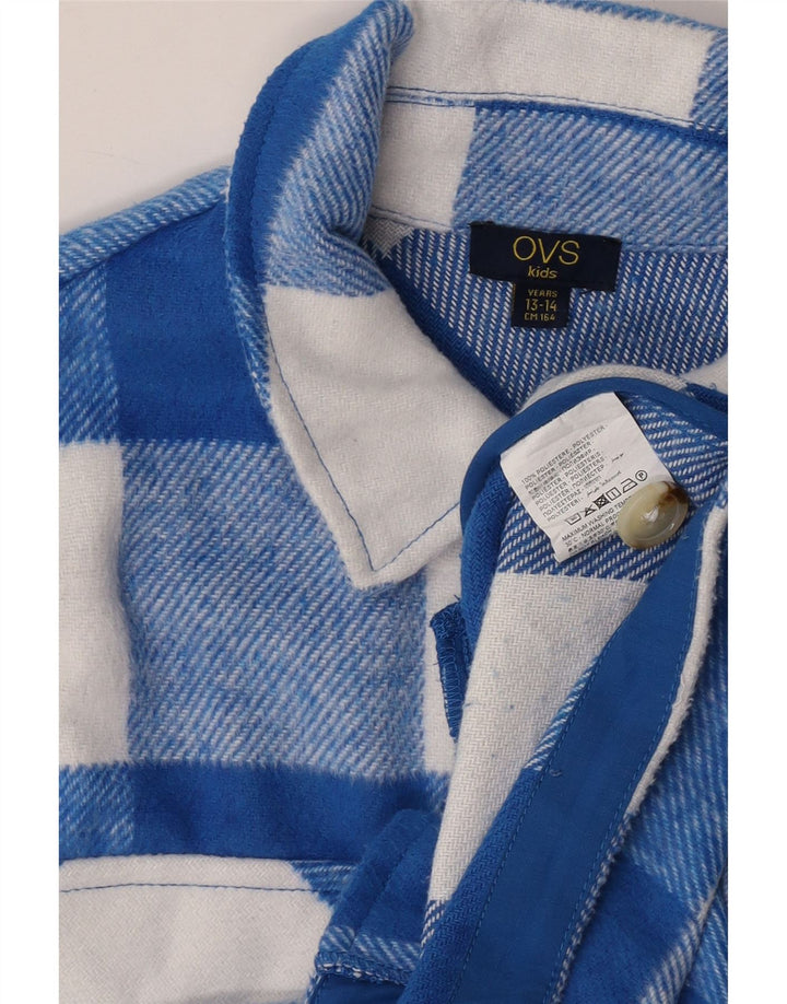 OVS Chemise en Flanelle Fille 13-14 Ans Bleu Carreaux Polyester