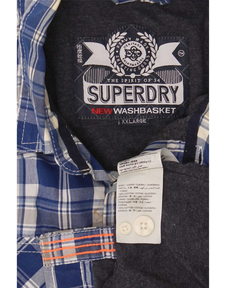 Superdry Chemise Homme 2XL Bleu Carreaux Coton
