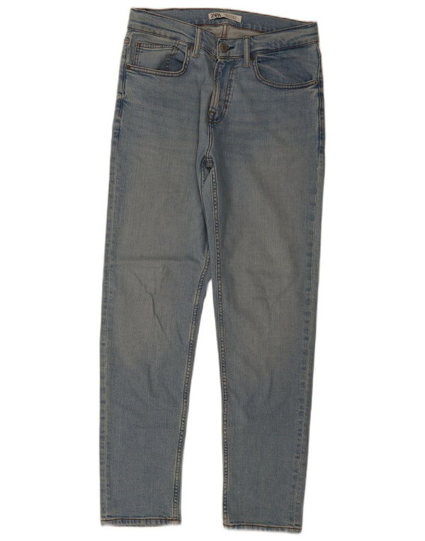 Zara Jean droit pour homme EU 40 Medium W31 L31 Bleu Coton