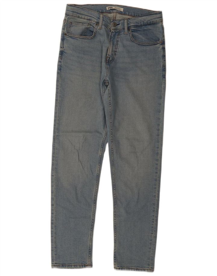 Zara Jean droit pour homme EU 40 Medium W31 L31 Bleu Coton