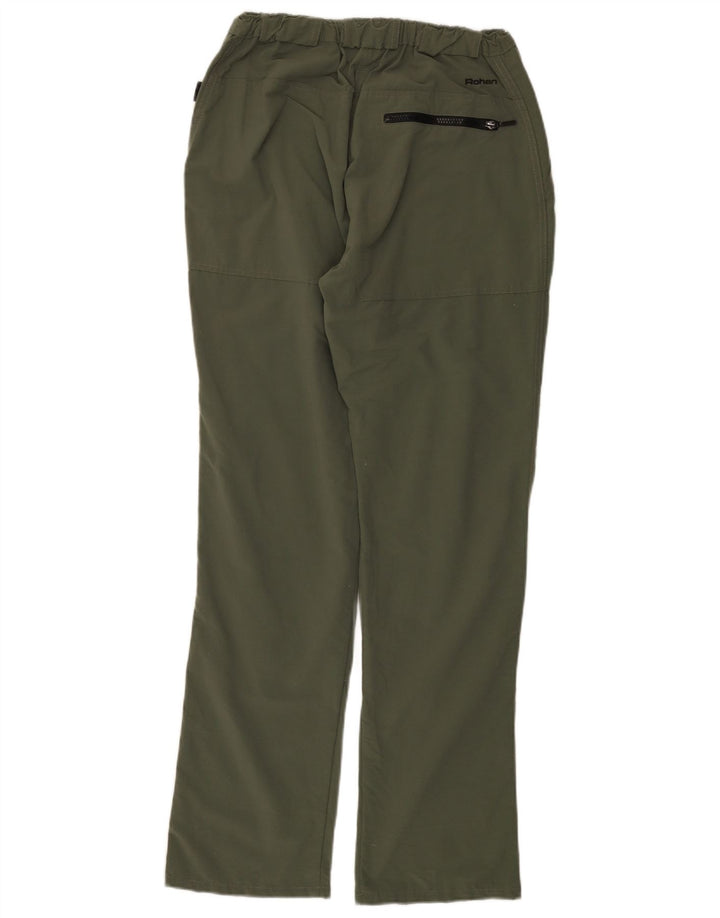 ROHAN Pantalon Chino Droit Femme Moyen W28 L33 Vert Polyamide