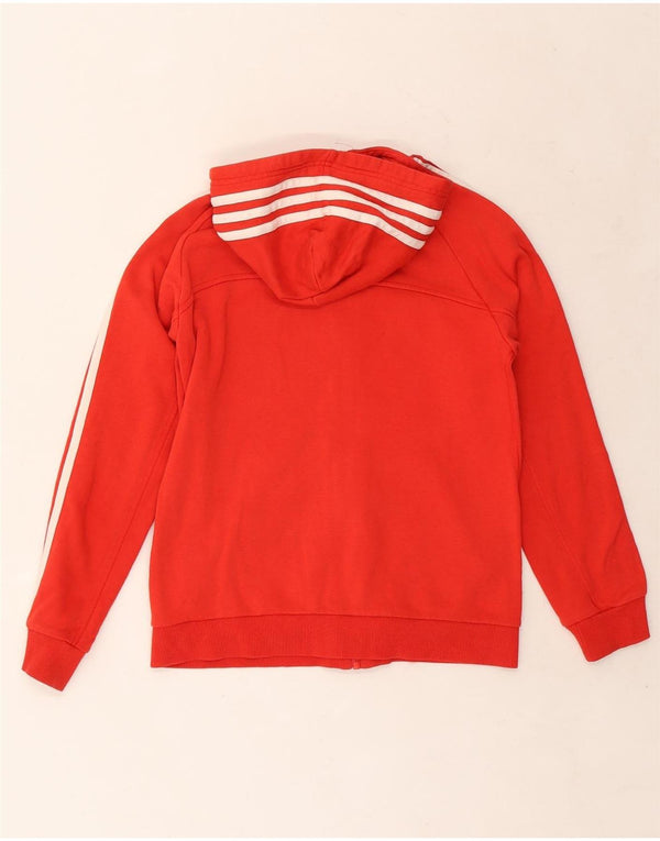 Adidas Boys Zip Hoodie Sweater 11-12 Years Red Cotton