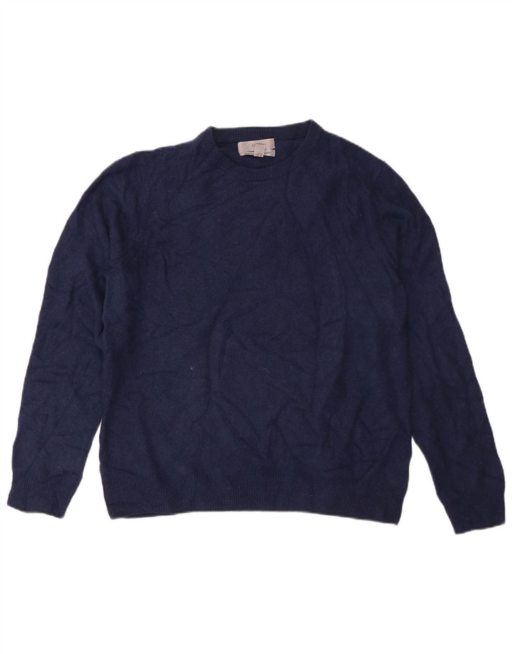 Marks & Spencer Pull à col rond pour femme UK 16 Large en laine d'agneau bleue