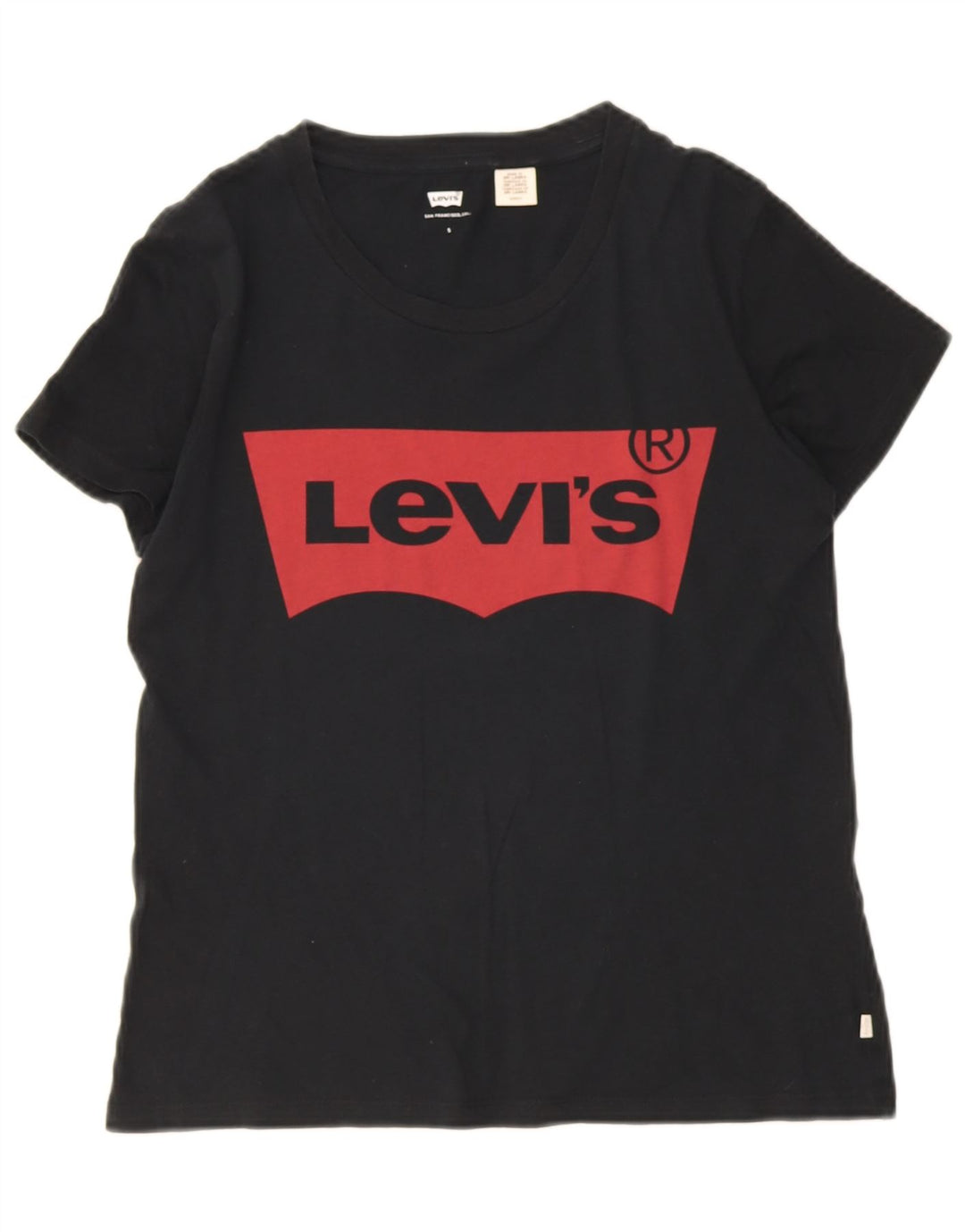 Levi's T-Shirt Graphique Femme UK 10 Small Noir