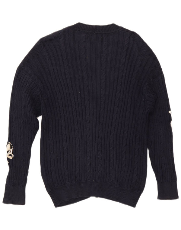Valeria Zaccarelli Cardigan de golf pour femme UK 14 Bleu marine moyen