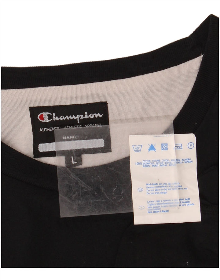 CHAMPION Haut graphique à manches longues pour hommes, grand coton noir