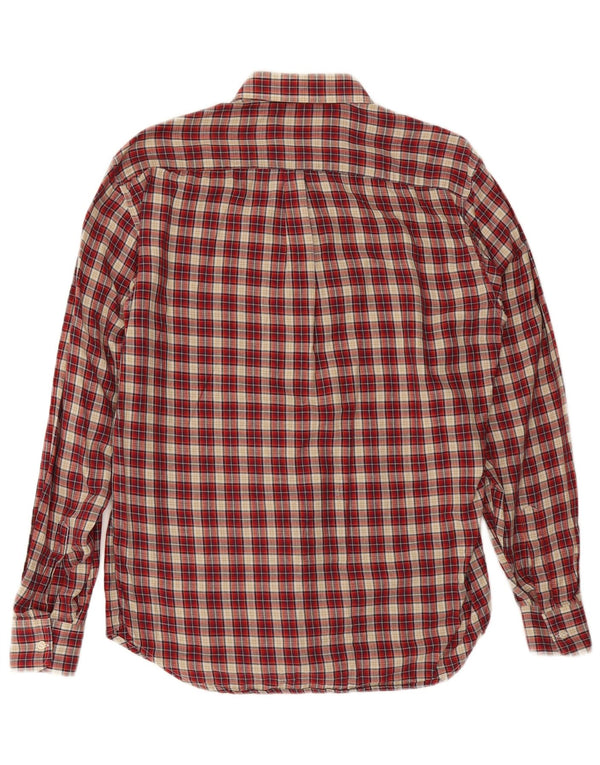 VINTAGE Mens Flannel Shirt Size 38 Medium Red Check Cotton