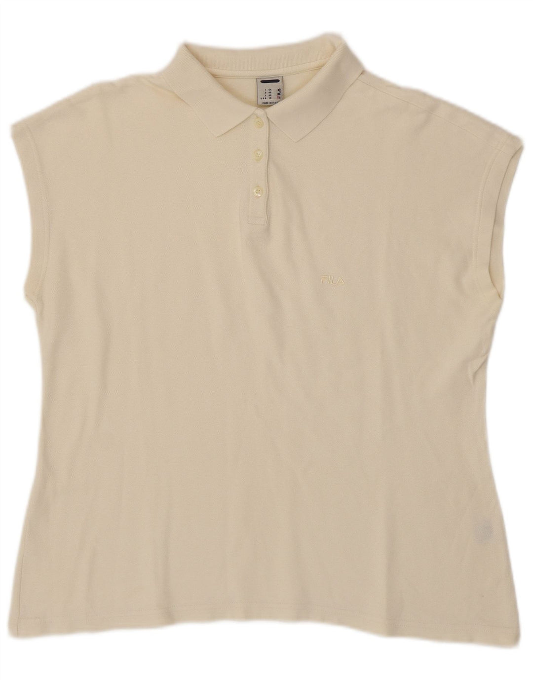 FILA Polo sans manches femme IT 54 2XL blanc cassé coton