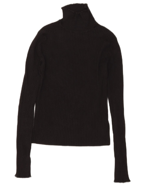 Zara Pull col roulé pour femme UK 12 Medium Noir Viscose