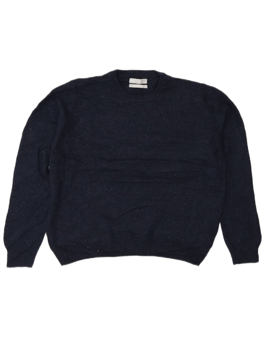 Marks & Spencer Pull à col rond pour femme UK 12 Laine bleu marine moyen