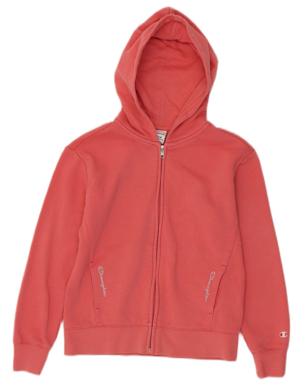 Champion Pull à capuche zippé fille 9-10 ans en coton rose moyen