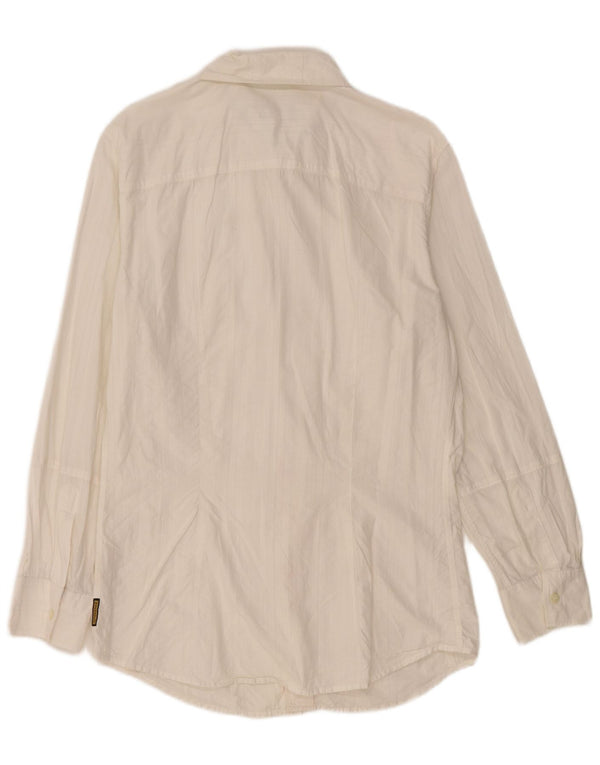 ARMANI JEANS Mens Shirt Medium Off White Cotton